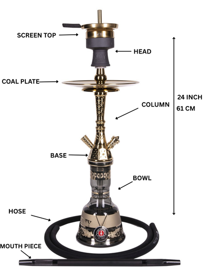 Amy Deluxe German Hookah Shisha Set, 091.02 Mini Tura, traditional Egyptian style