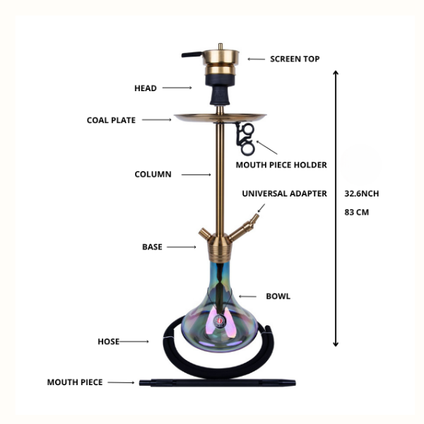 Amy Deluxe German hookah shisha set,  ss09 Stick Steel Plus